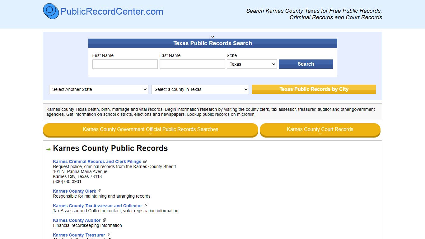 Karnes County Texas Free Public Records - Court Records ...