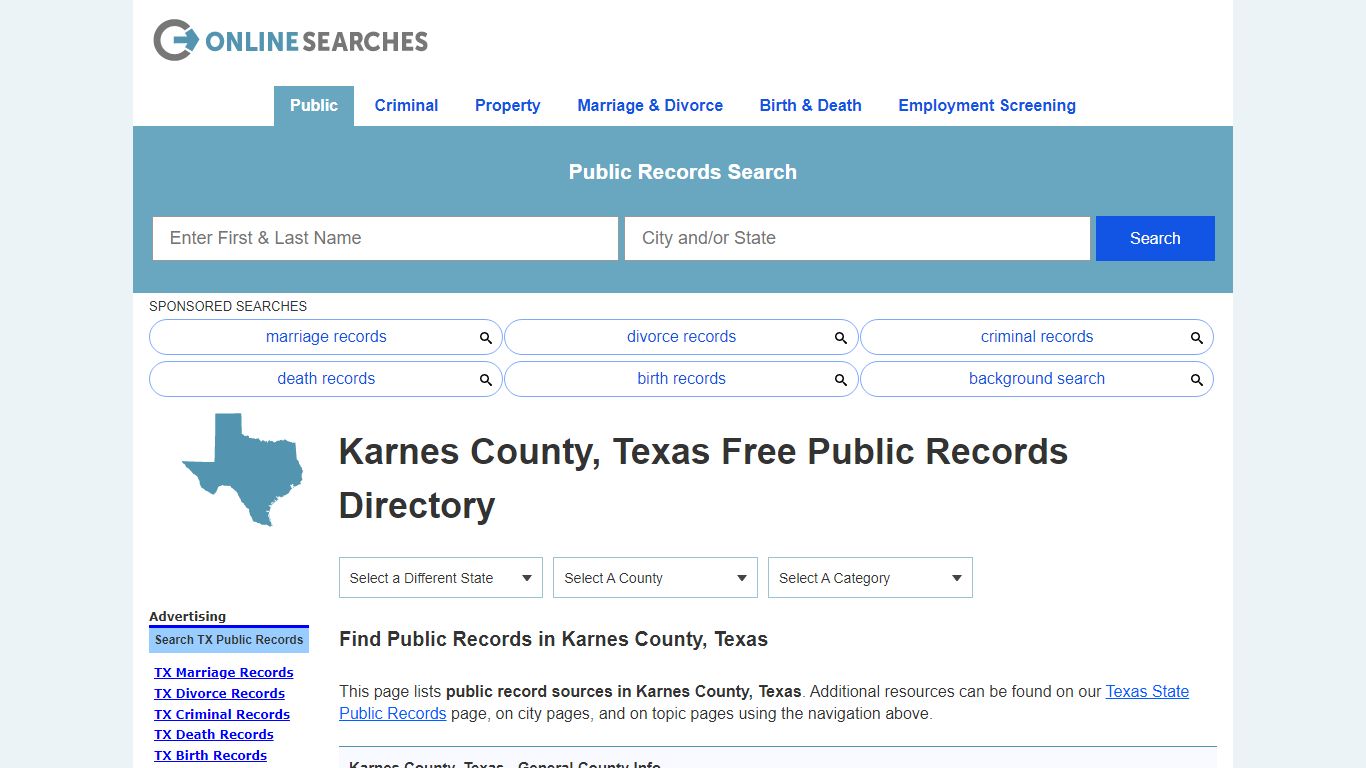 Karnes County, Texas Public Records Directory