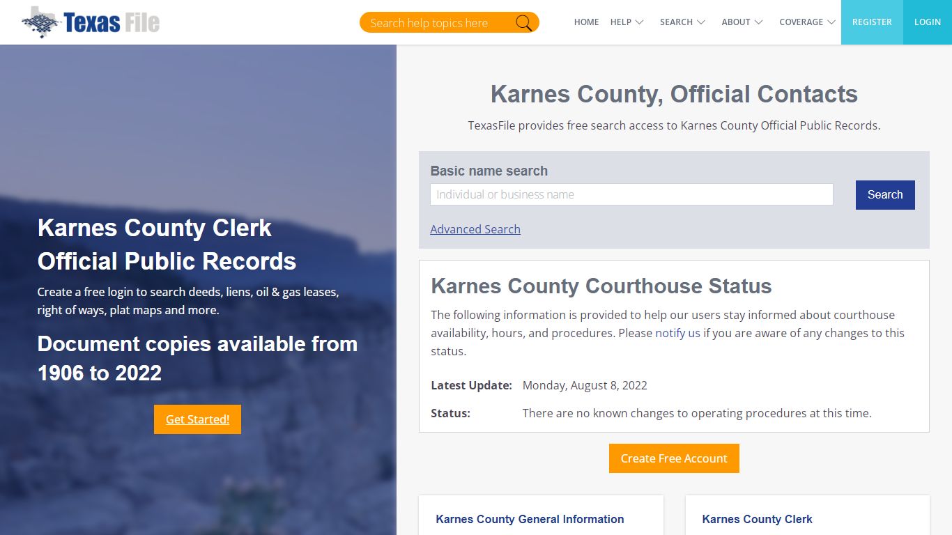 Karnes County Clerk Official Public Records | TexasFile