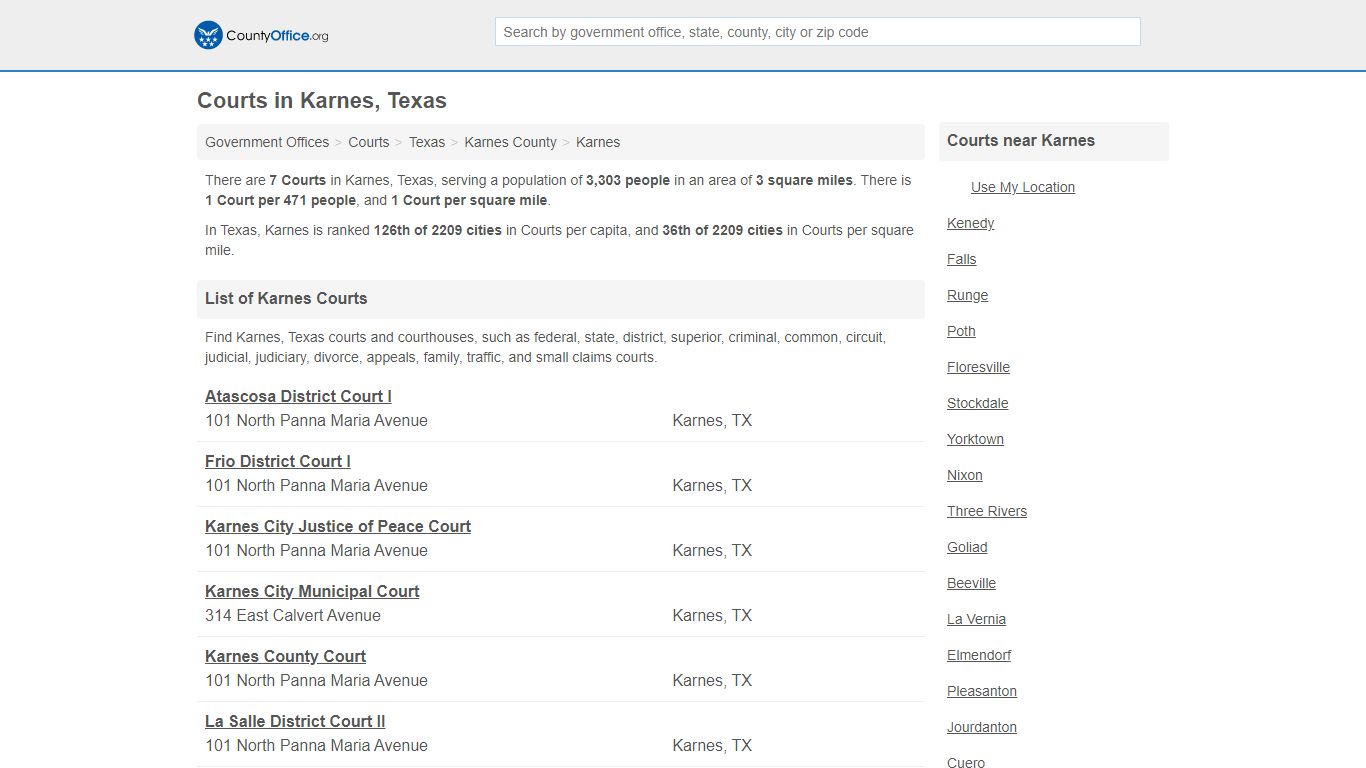 Courts - Karnes, TX (Court Records & Calendars)